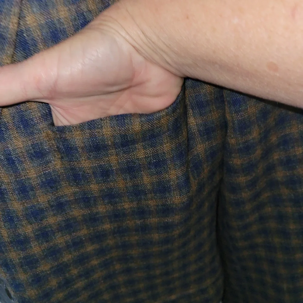 Holland & Sherry Plaid Blue Wool Blazer Balani Suit‎ Jacket 42 Office Career